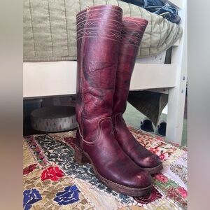 Frye Burgundy Campus Style 150th Anniversary Boots